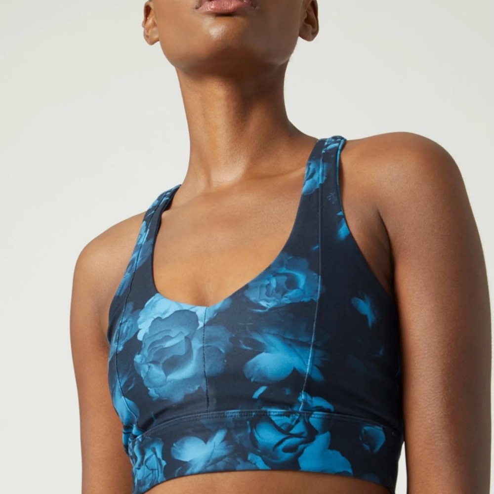 Wear It To Heart IRENE BRA NEON BLUE FLOWERS Sports Bra